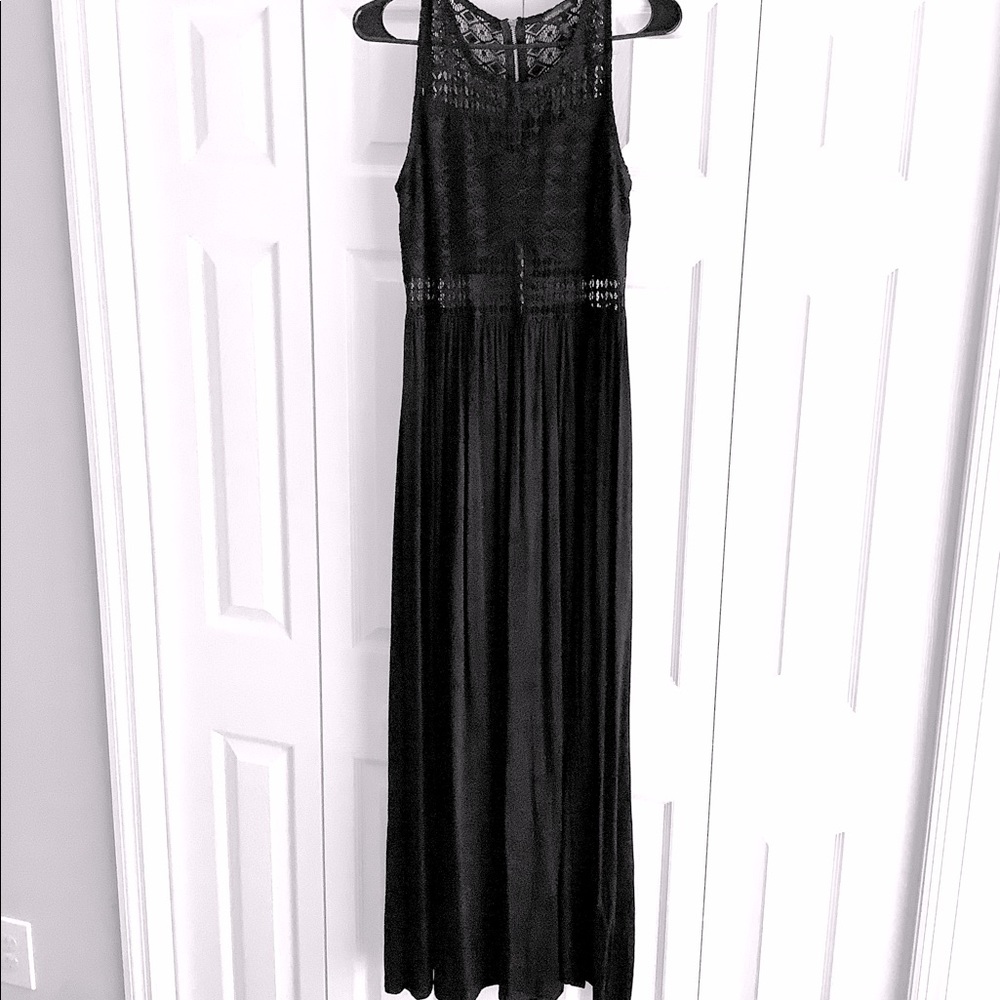 Black Lace Maxi Casual or Formal Dress ~Size M  ~worn once!!!!!